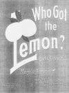 Who Got The Lemon?
                            Buck Dance Rag - Sheet Music Cover