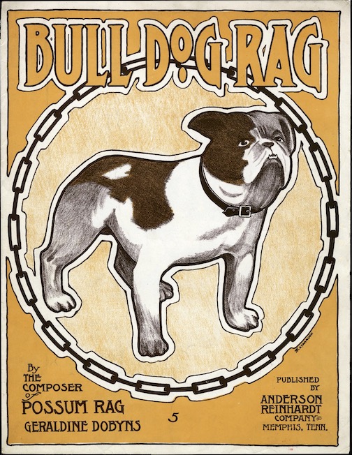 Sheet music cover for Bull Dog Rag
                                (Geraldine Dobyns)