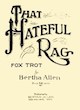 Sheet music cover for That Hateful
                              Rag (Berttha Allen)