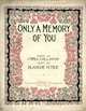 Only a Memory of You sheet music cover