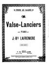 Valse-lanciers, pour piano